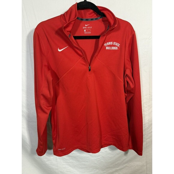 Ferris State Nike Women Dri Fit 1/4 zip red pullover SIZE MEDIUM - Picture 1 of 5